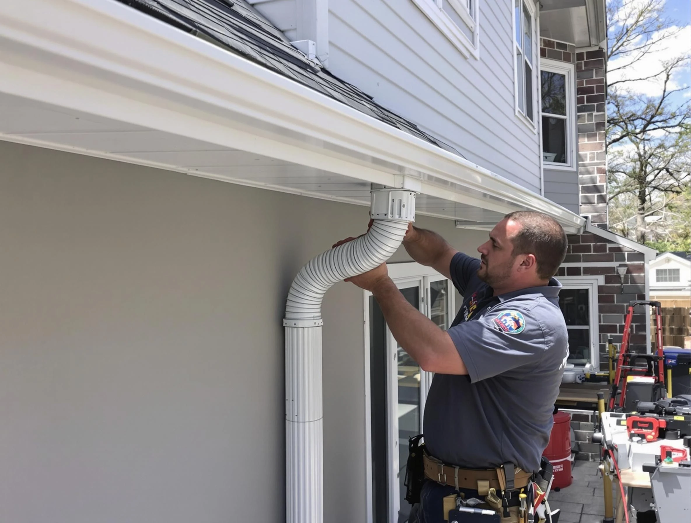 Downspouts installed by Cleveland Heights Roofing Company to guide water away in Cleveland Heights, OH