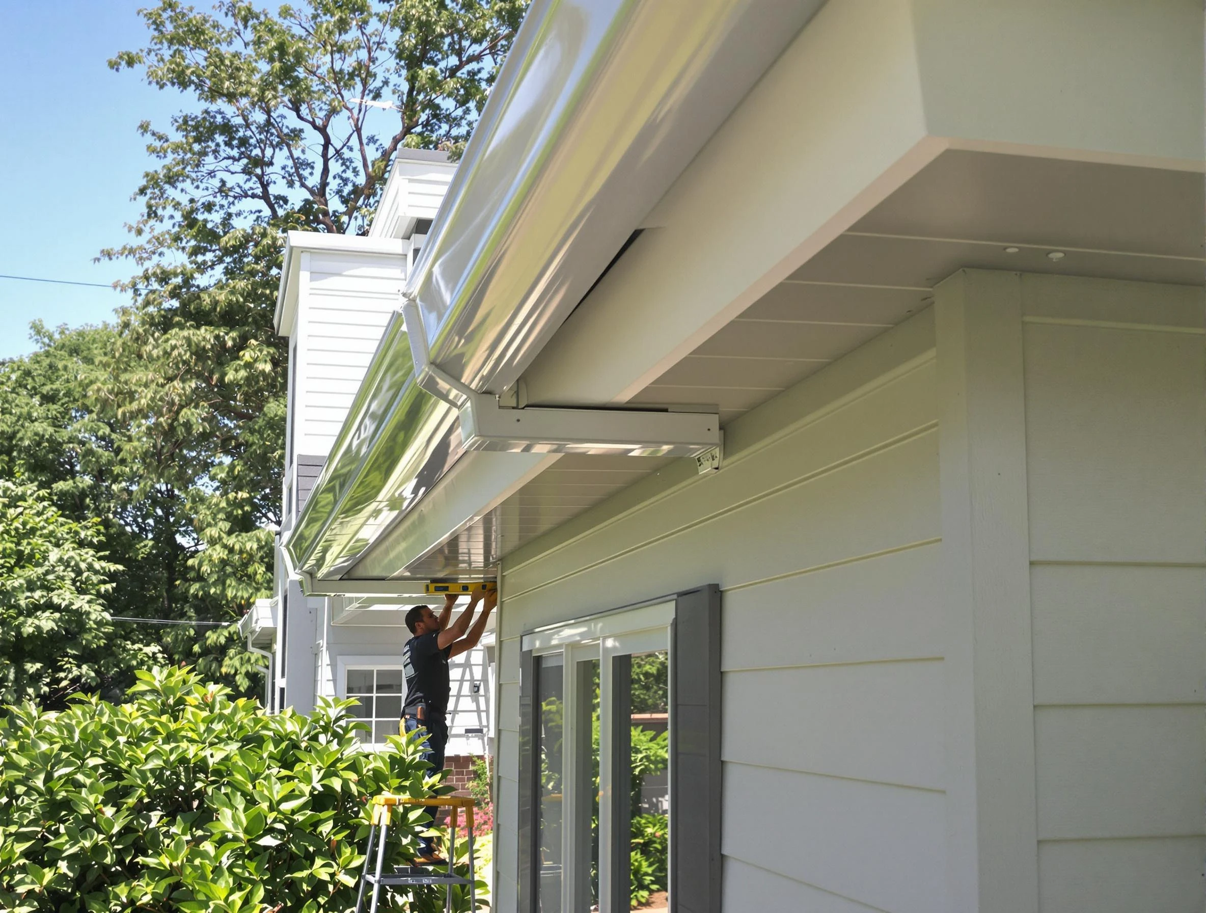 Properly aligned gutter system installed by Cleveland Heights Roofing Company in Cleveland Heights, OH